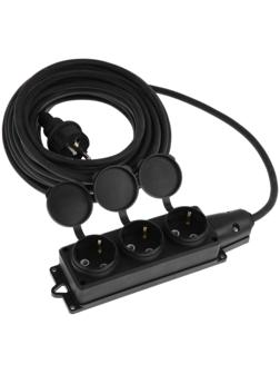 Удлинитель морозостойкий 3 розетки, 10 м, 16 А, КГ 3х1.5 мм2, с з/к, IP44