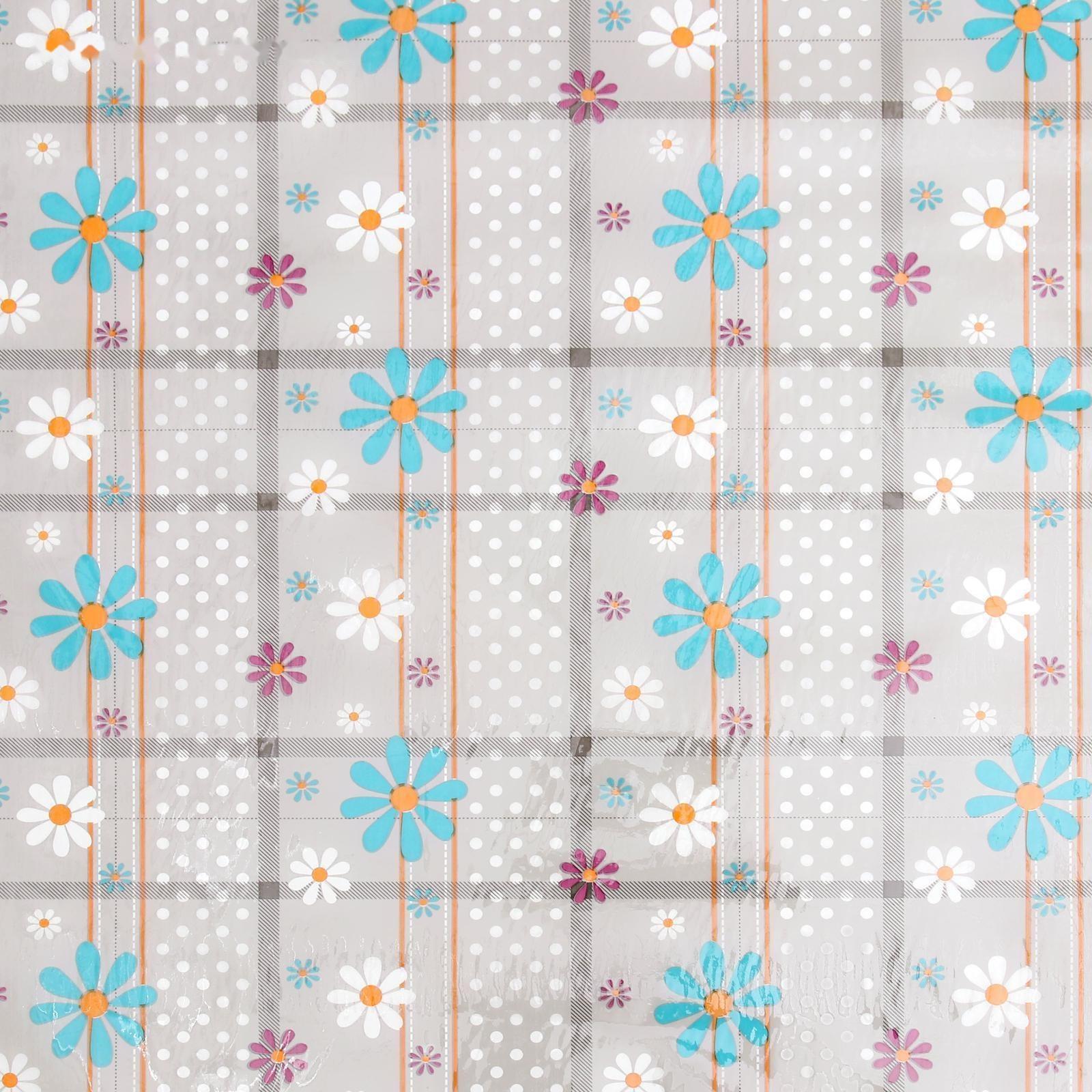 Клеёнка ПВХ «Ромашки», рулон 30 метров, ширина 137 см