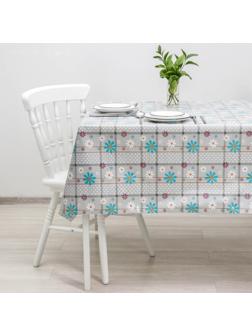 Клеёнка ПВХ «Ромашки», рулон 30 метров, ширина 137 см