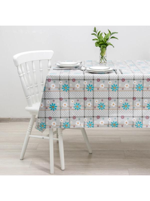 Клеёнка ПВХ «Ромашки», рулон 30 метров, ширина 137 см