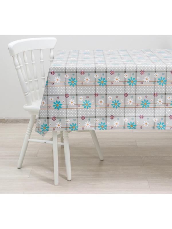 Клеёнка ПВХ «Ромашки», рулон 30 метров, ширина 137 см