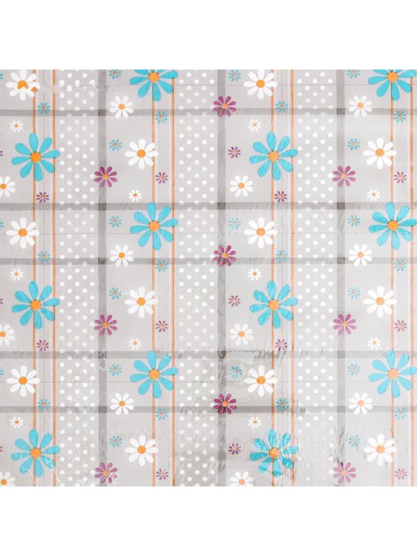 Клеёнка ПВХ «Ромашки», рулон 30 метров, ширина 137 см