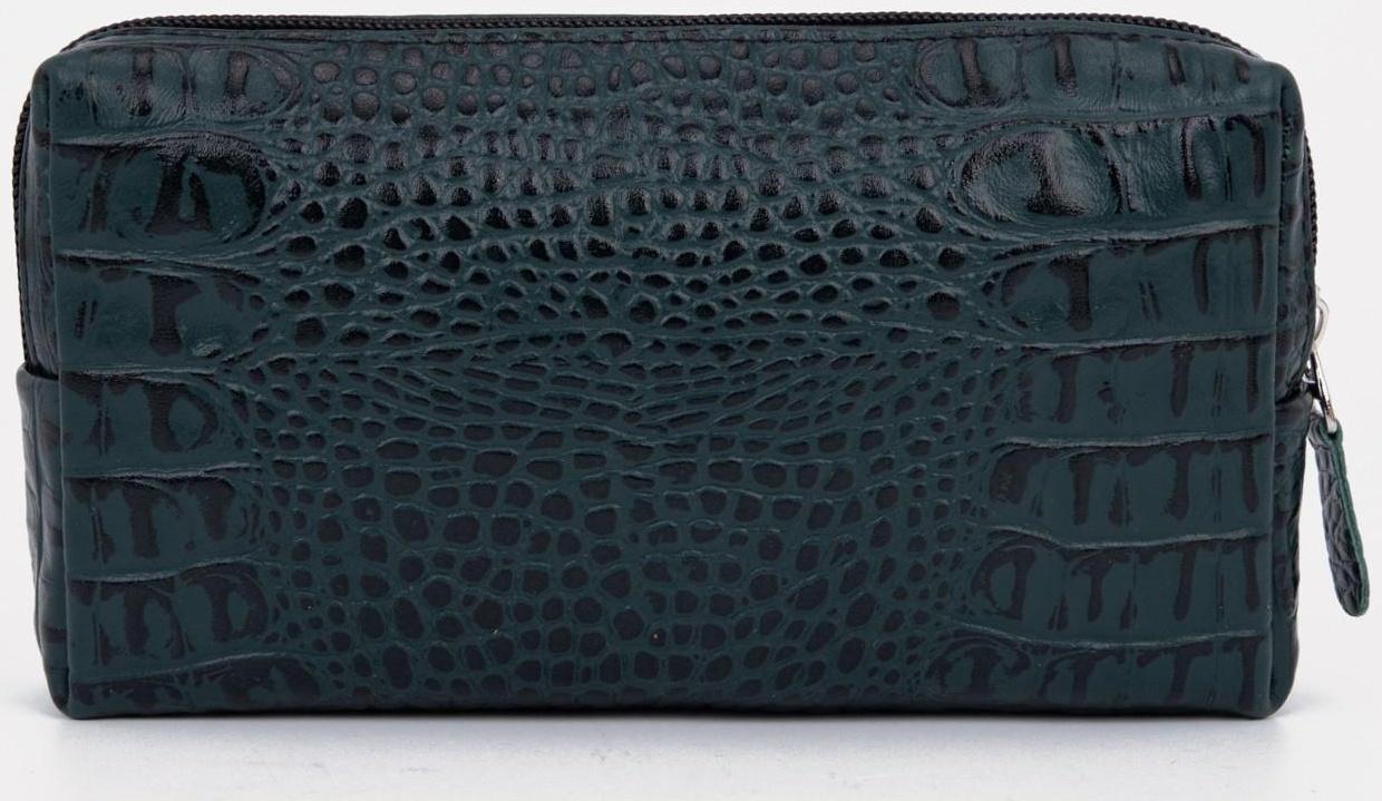 Косметичка на молнии, цвет зелёный