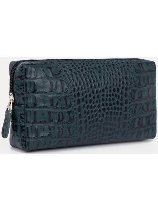 Косметичка на молнии, цвет зелёный