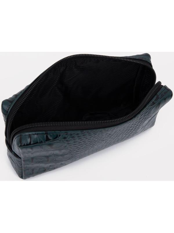 Косметичка на молнии, цвет зелёный