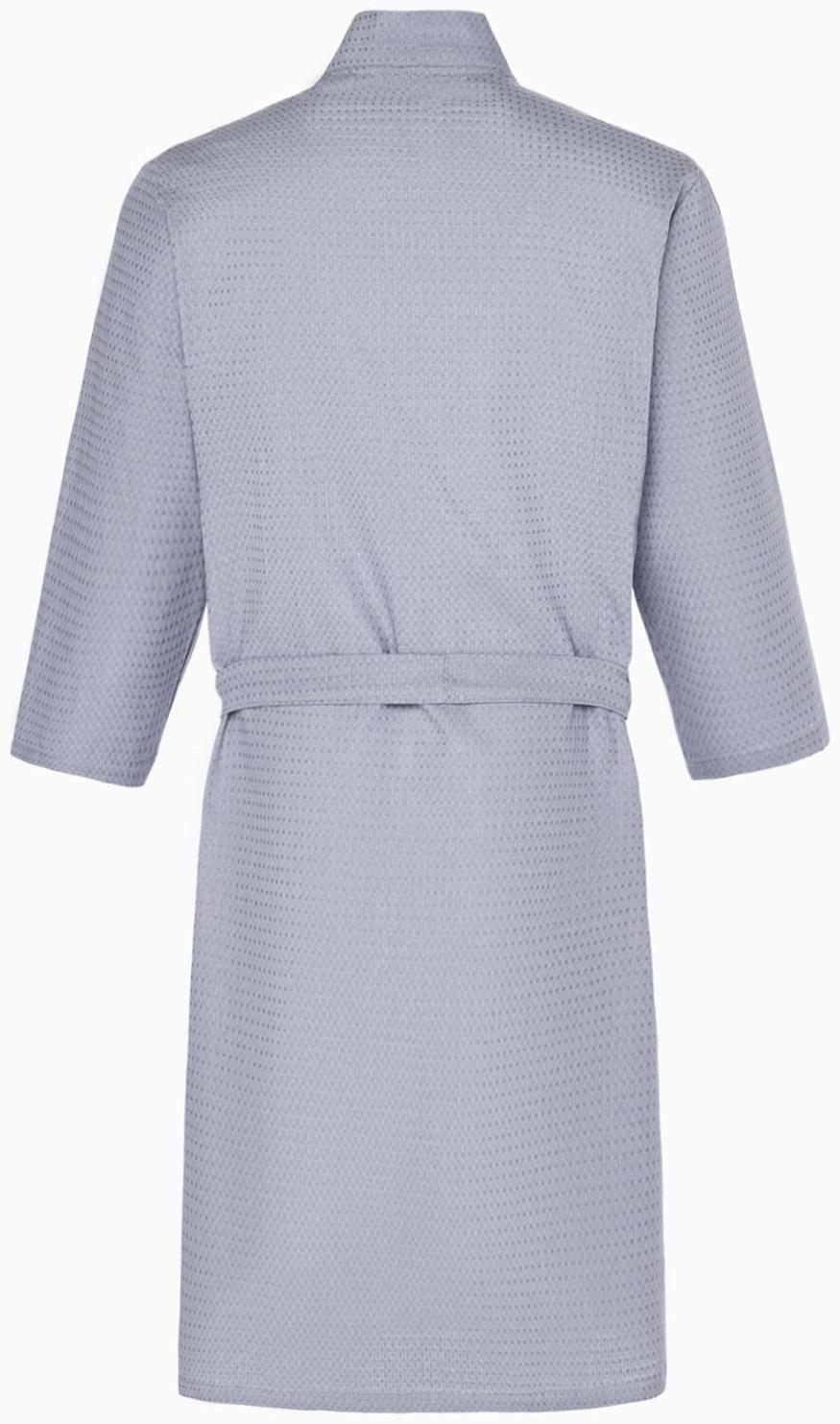 Халат вафельный мужской удлинённый Экономь и Я размер 50-52, цвет серый, 100% хлопок, 200г/м2