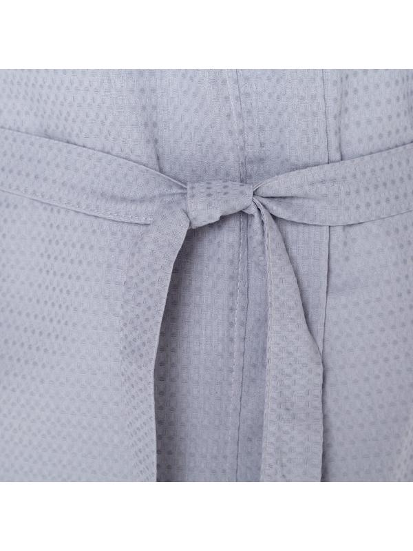 Халат вафельный мужской удлинённый Экономь и Я размер 50-52, цвет серый, 100% хлопок, 200г/м2