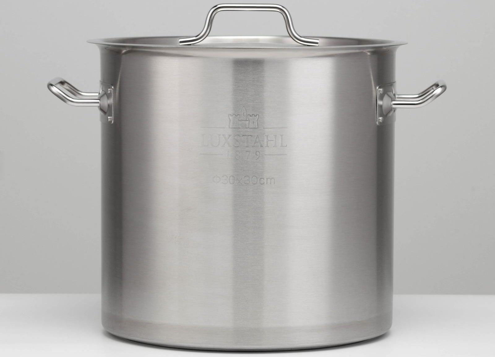 Котёл, 20 л, d=30 см, h=30 см, металлическая крышка, тройное дно, индукция, нержавеющая сталь