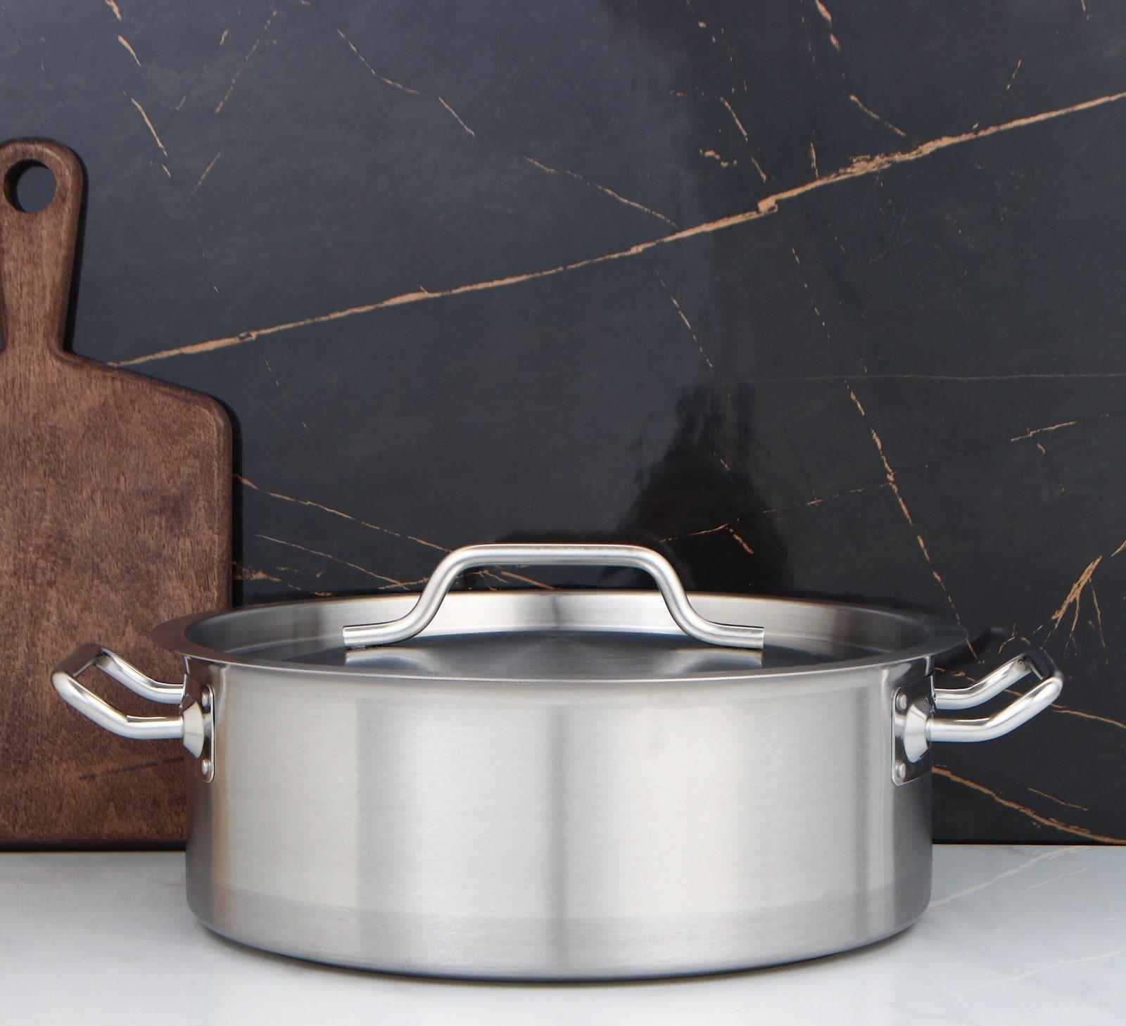 Котёл, 10 л, d=32 см, h=12 см, металлическая крышка, тройное дно, индукция, нержавеющая сталь