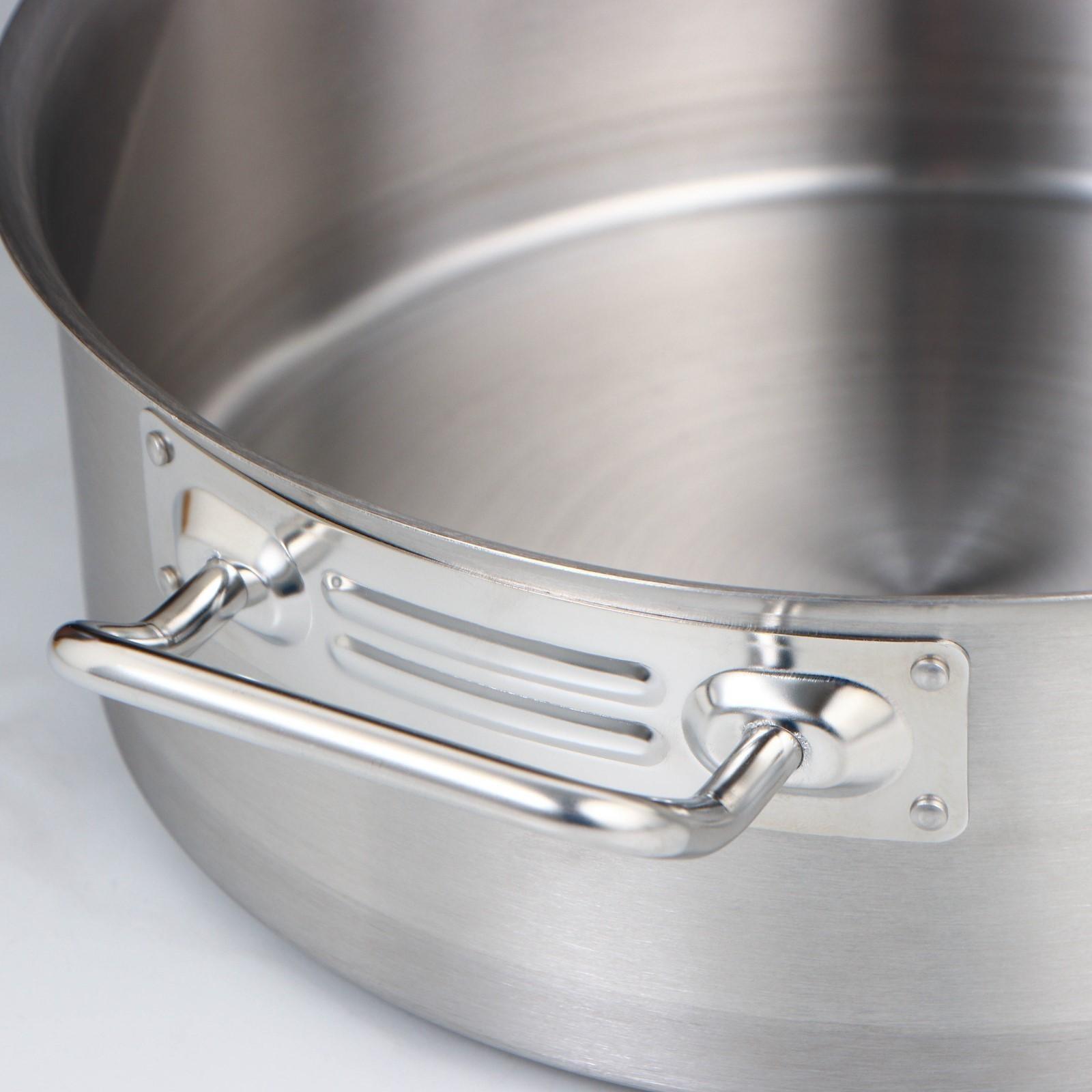 Котёл, 10 л, d=32 см, h=12 см, металлическая крышка, тройное дно, индукция, нержавеющая сталь