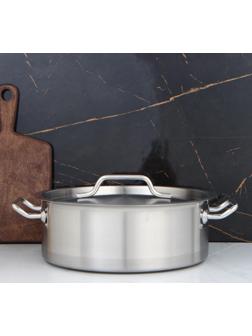 Котёл, 10 л, d=32 см, h=12 см, металлическая крышка, тройное дно, индукция, нержавеющая сталь