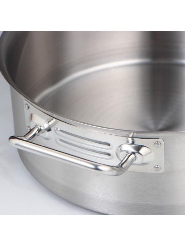 Котёл, 10 л, d=32 см, h=12 см, металлическая крышка, тройное дно, индукция, нержавеющая сталь