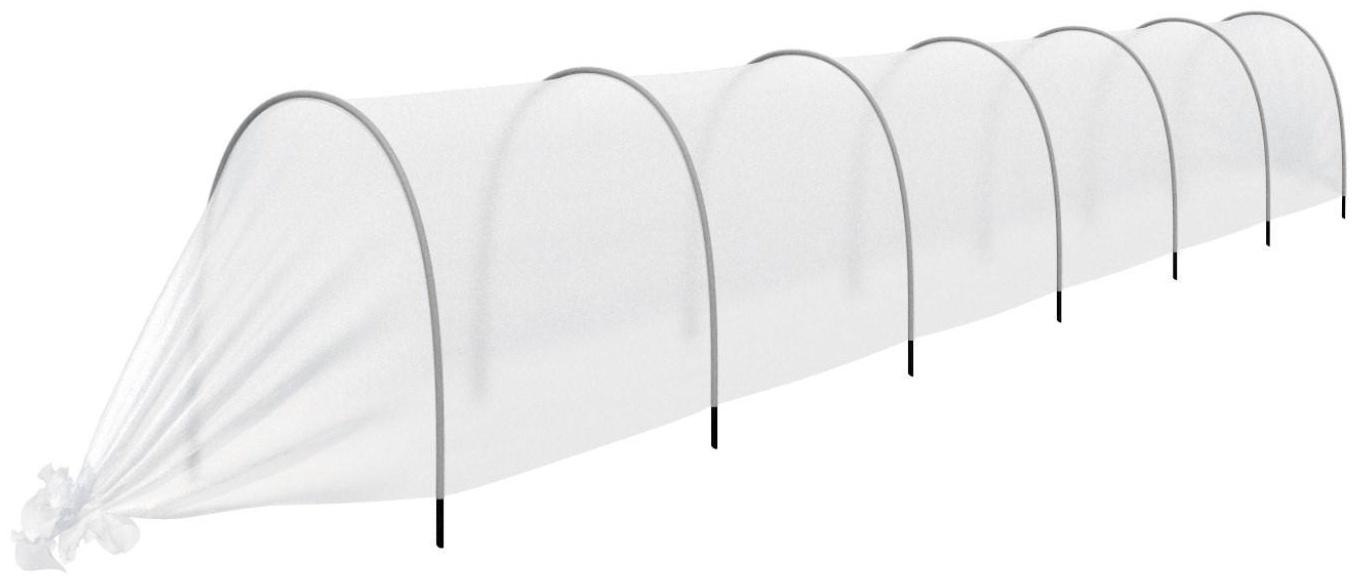 Парник прошитый, длина 6 м, 7 дуг из пластика, дуга L = 2.4 м, d = 16 мм, спанбонд 35 г/м², «уДачный»