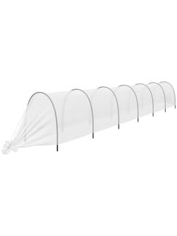 Парник прошитый, длина 6 м, 7 дуг из пластика, дуга L = 2.4 м, d = 16 мм, спанбонд 35 г/м², «уДачный»