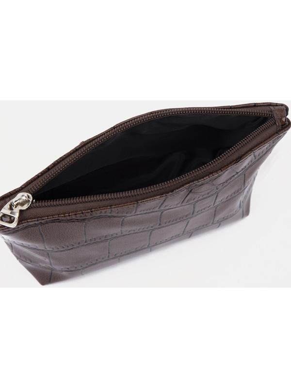 Косметичка на молнии, цвет коричневый