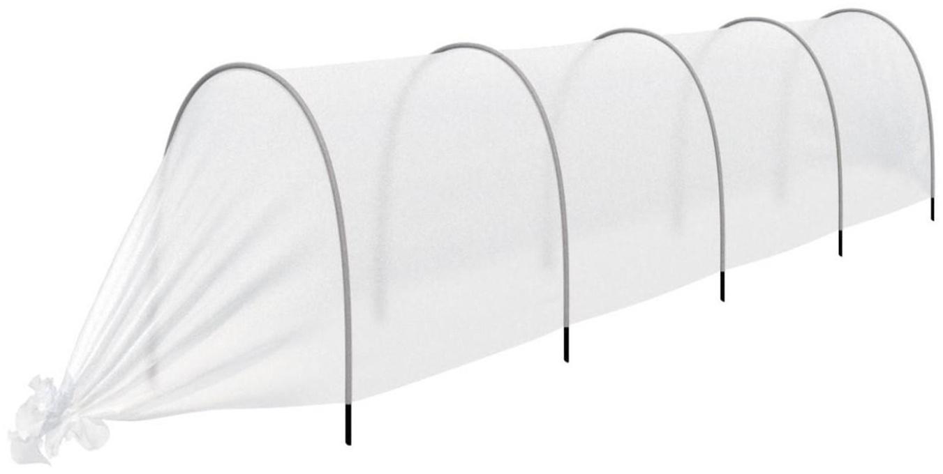 Парник прошитый, длина 4 м, 5 дуг из пластика, дуга L = 2.4 м, d = 16 мм, спанбонд 35 г/м², «уДачный»