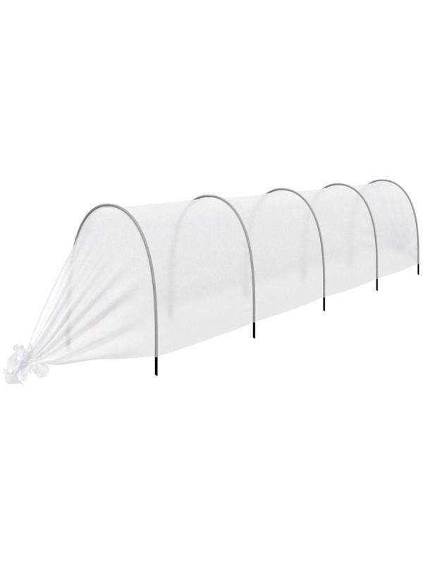 Парник прошитый, длина 4 м, 5 дуг из пластика, дуга L = 2.4 м, d = 16 мм, спанбонд 35 г/м², «уДачный»
