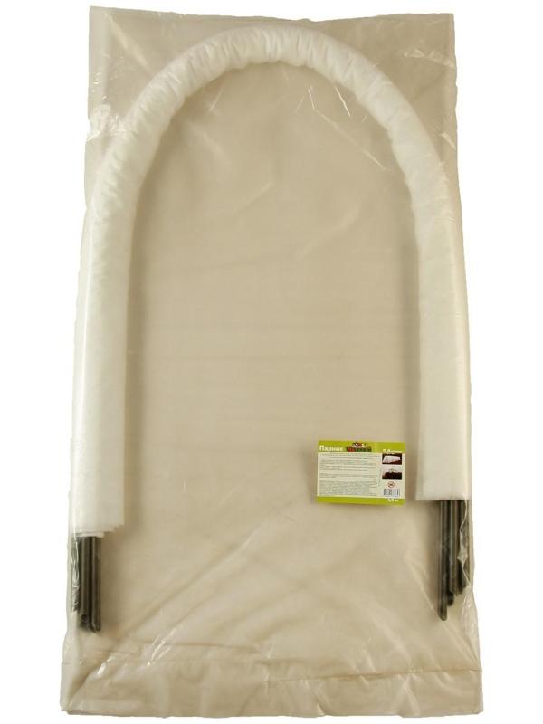 Парник прошитый, длина 4 м, 5 дуг из пластика, дуга L = 2.4 м, d = 16 мм, спанбонд 35 г/м², «уДачный»