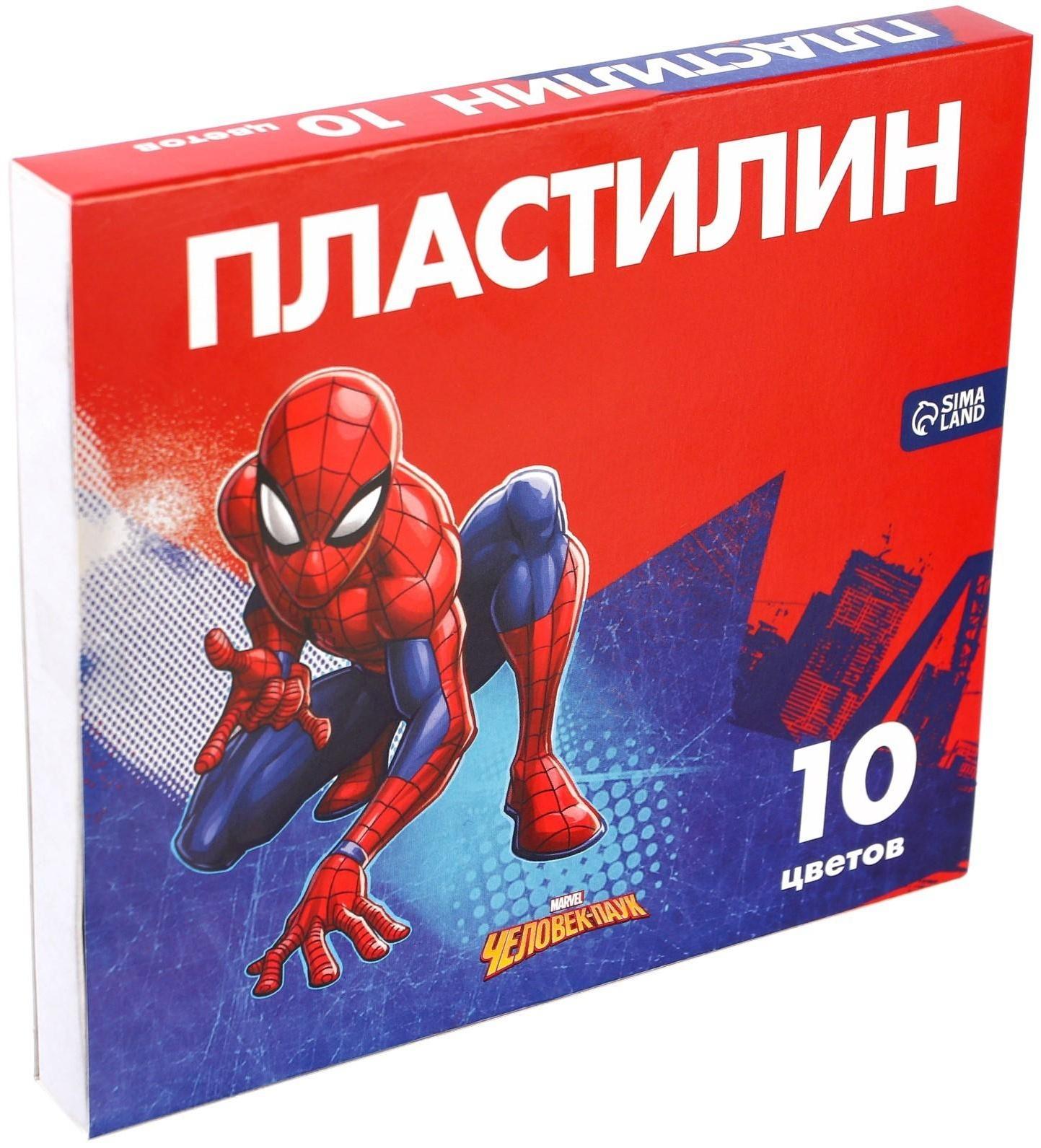 Пластилин 10 цветов 150 г «Супергерой», Человек-паук