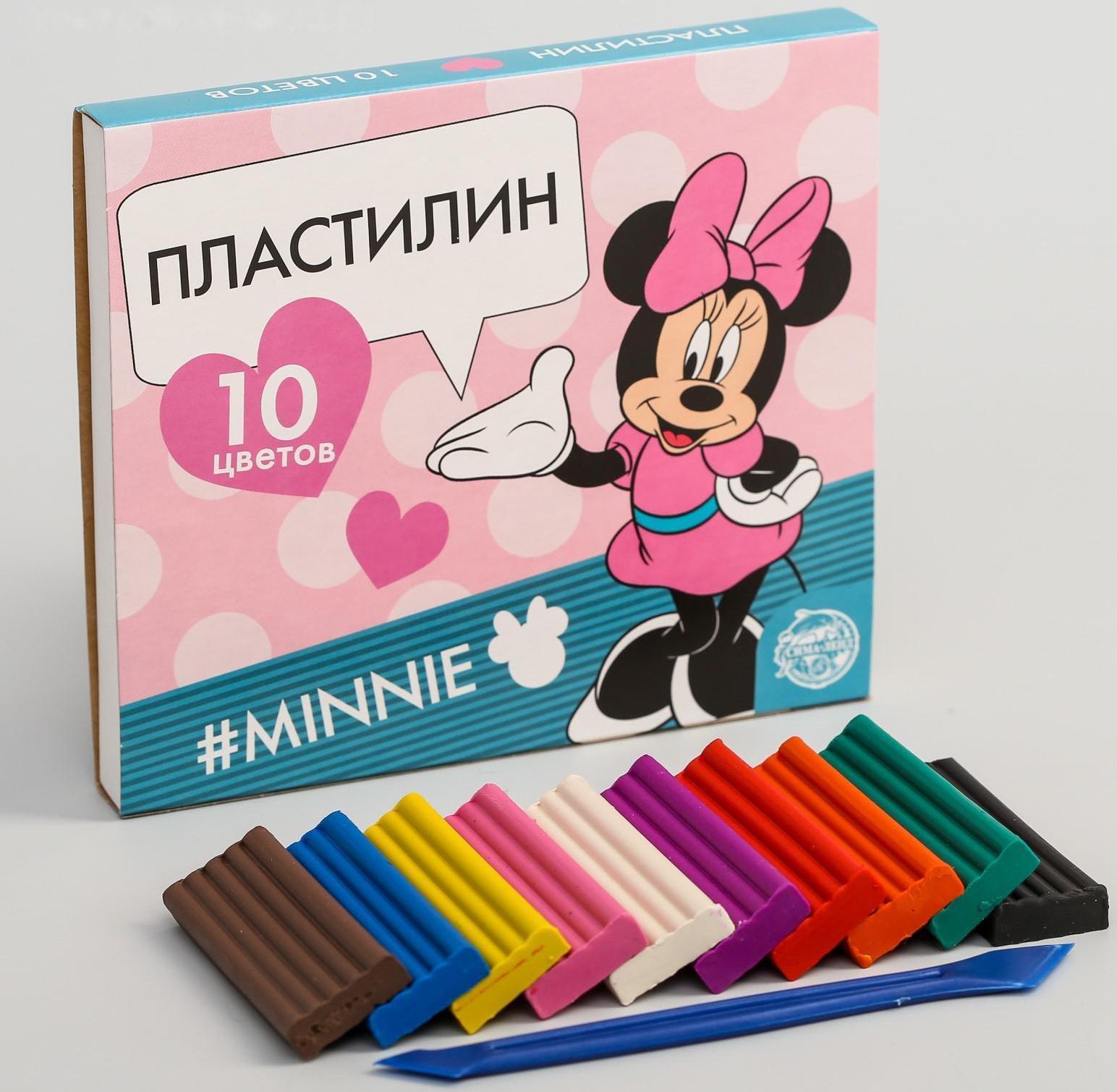 Пластилин 10 цветов 150 г «Минни», Минни Маус