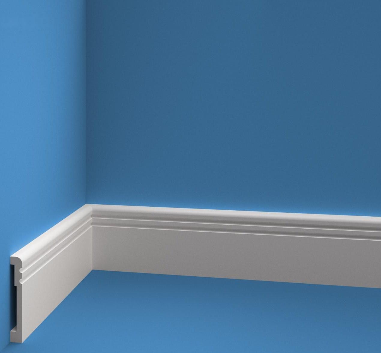 Плинтус пластиковый ударопрочный белый 80х12х2000мм