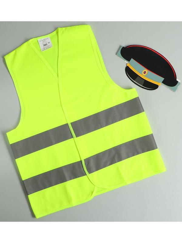 Карнавальный набор «Юный ДПС», фуражка, жилет, 36 р.