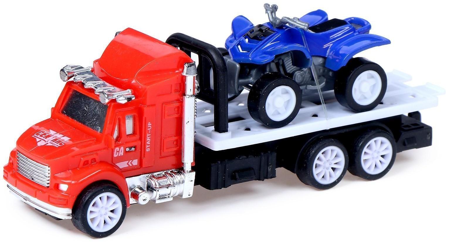 Грузовик инерционный «Эвакуатор» с квадроциклом, МИКС