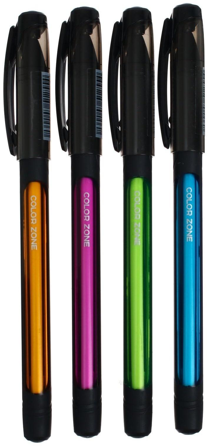 Ручка шариковая Berlingo Color Zone stick 0,7мм, синяя, прорезин корпус микс 285411