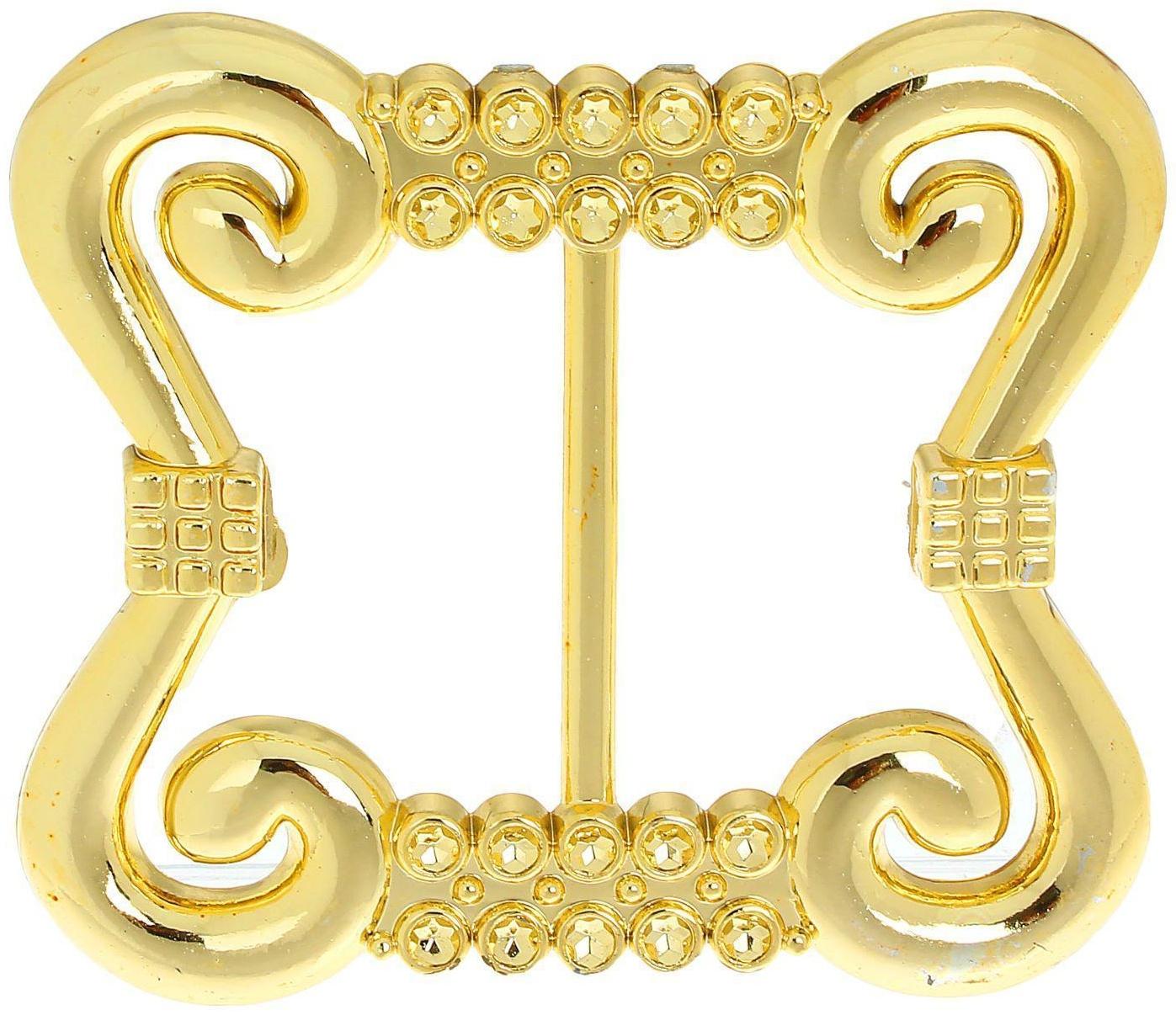 Пряжка, 8 х 6,4 см, цвет жёлтый