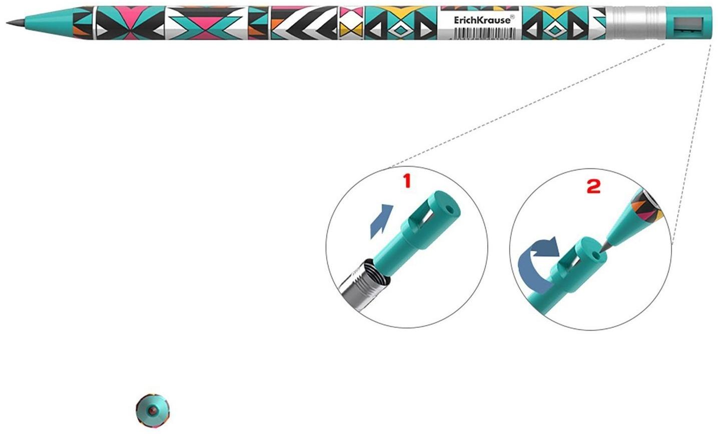 Карандаш механический НВ, 2,0 мм, ErichKrause ColorTouch Ornament, с точилкой, корпус 