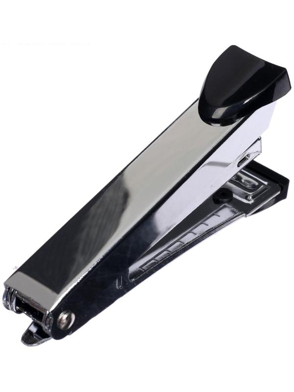 Cтеплер №10, на 15 листов, Attomex, металлический корпус, с встроенным антистеплером, чёрный