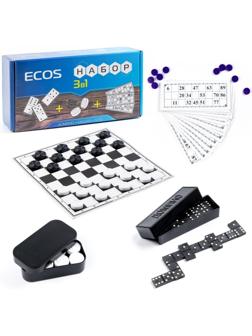 Набор 3в1: лото, шашки, домино