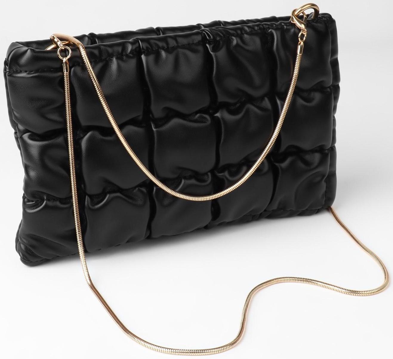 Цепочка для сумки, с карабинами, железная, 3 мм, 120 см, цвет золотой