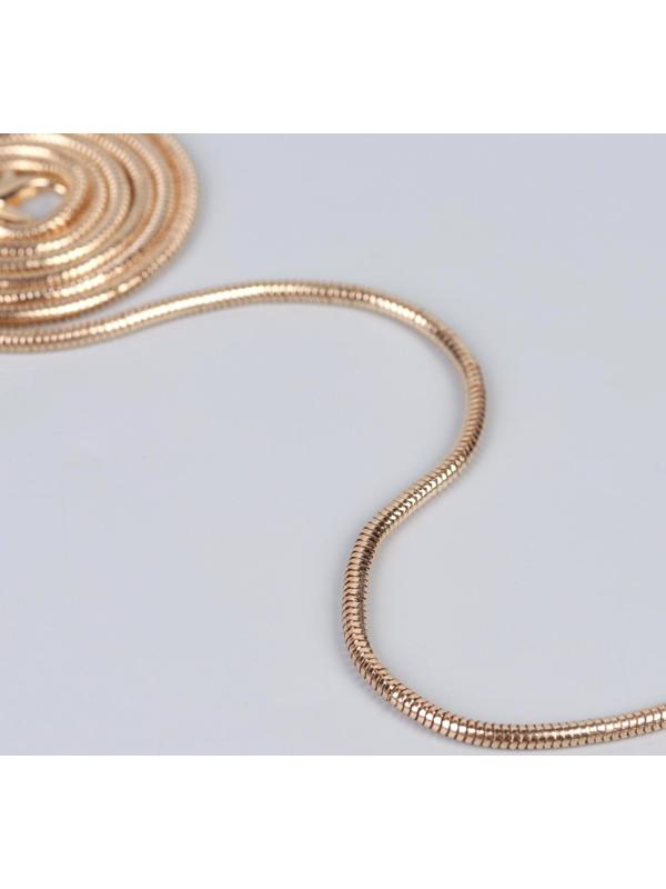 Цепочка для сумки, с карабинами, железная, 3 мм, 120 см, цвет золотой