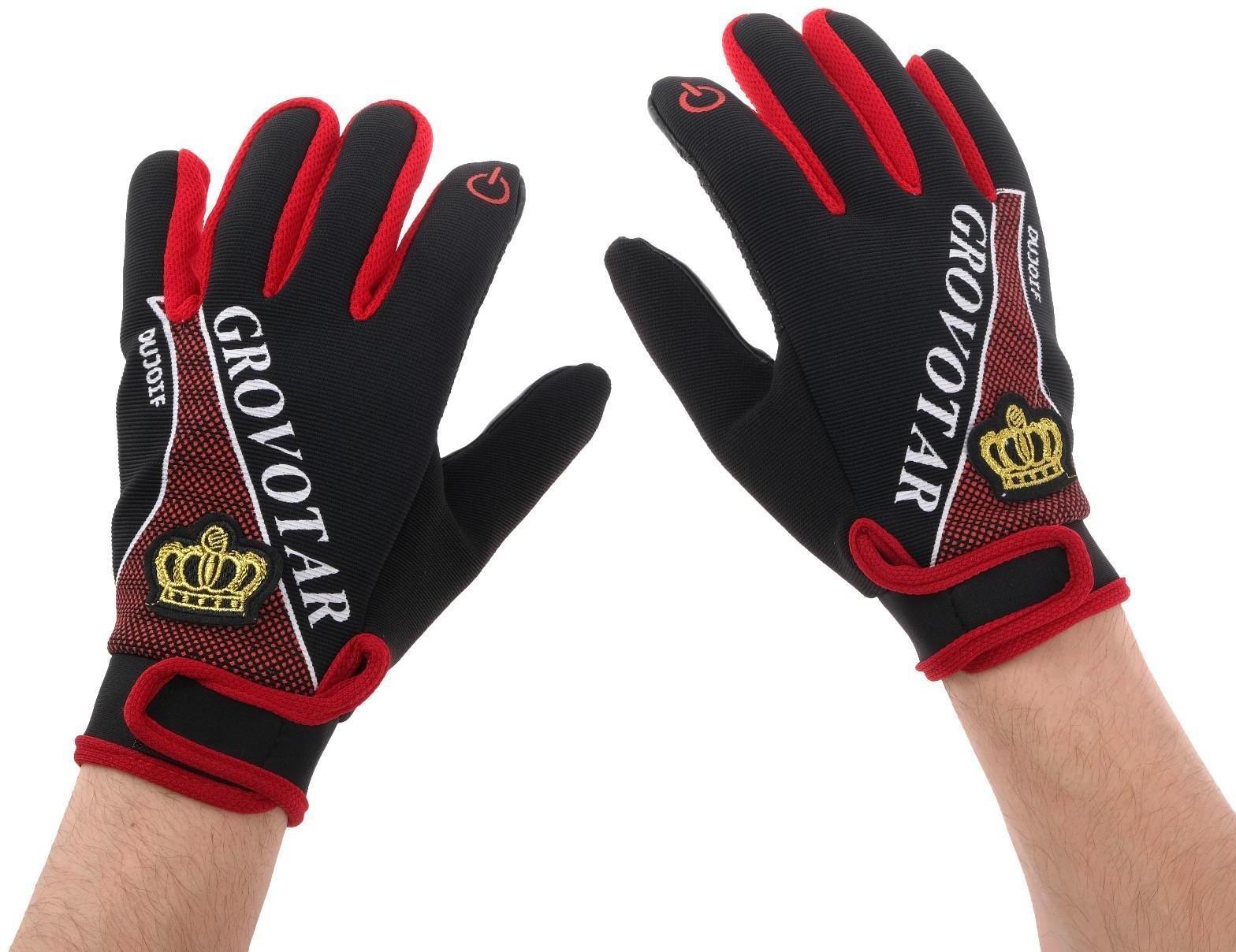 Перчатки мотоциклетные, межсезонные, одноразмерные, черно-красный