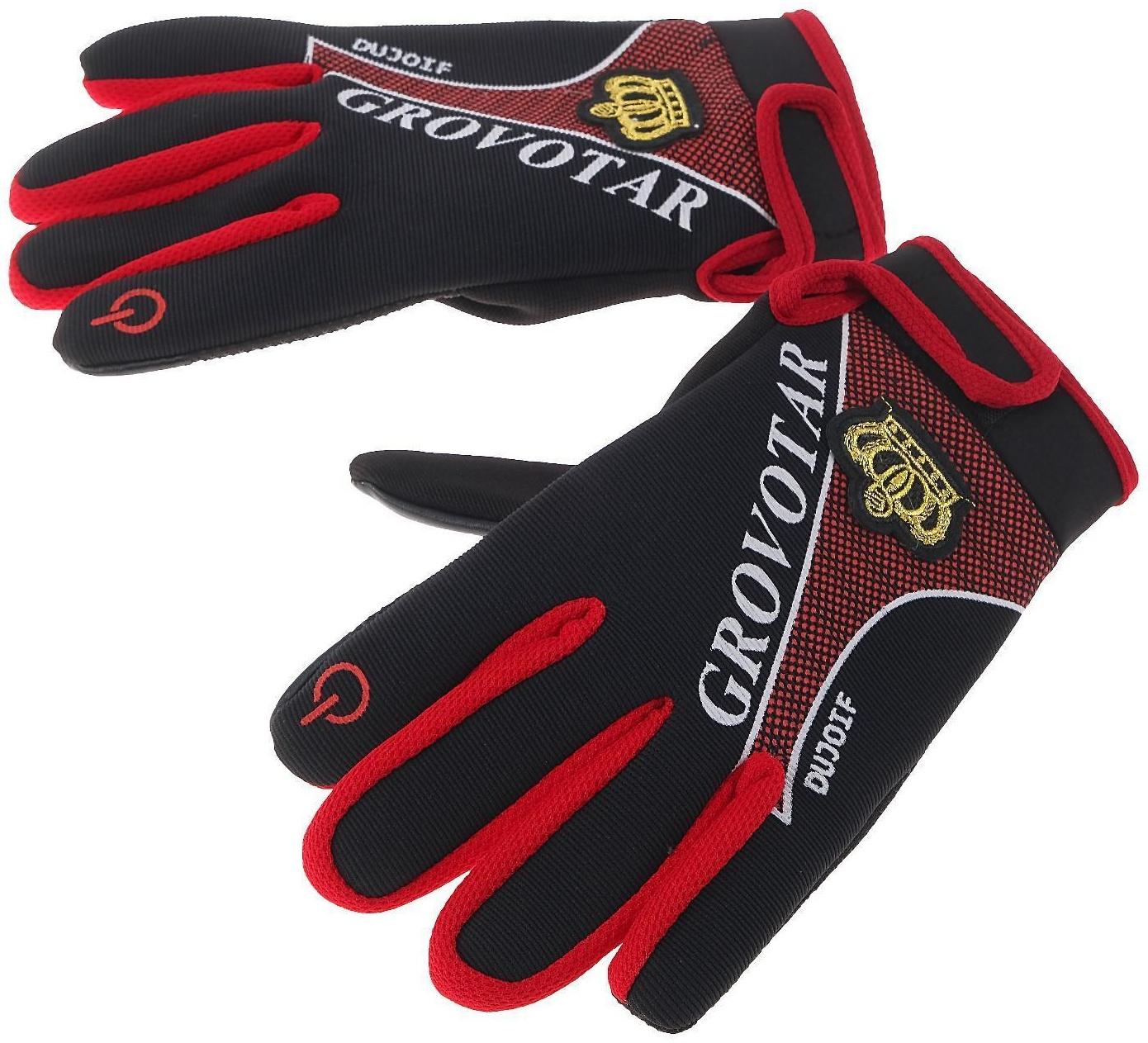 Перчатки мотоциклетные, межсезонные, одноразмерные, черно-красный