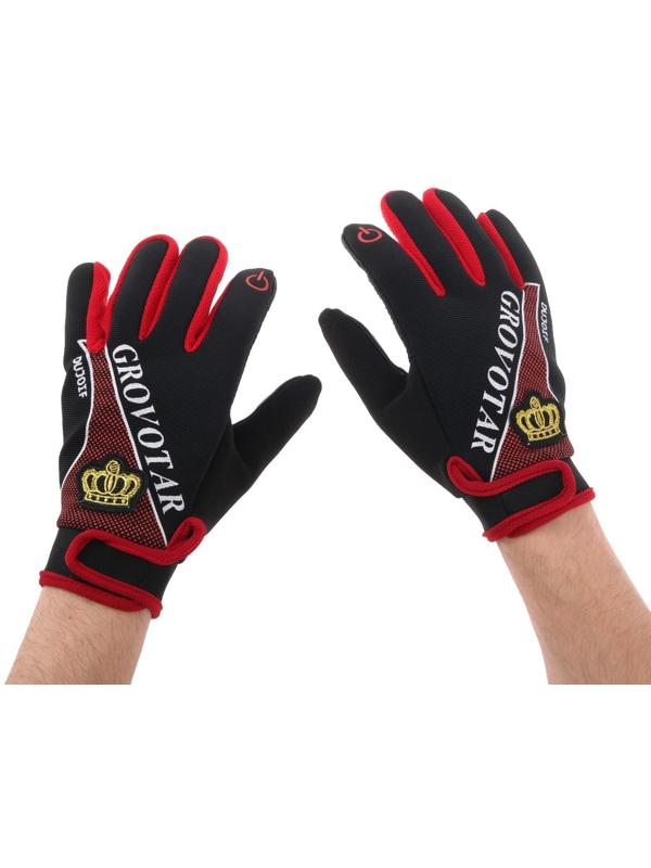 Перчатки мотоциклетные, межсезонные, одноразмерные, черно-красный