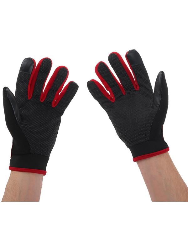 Перчатки мотоциклетные, межсезонные, одноразмерные, черно-красный