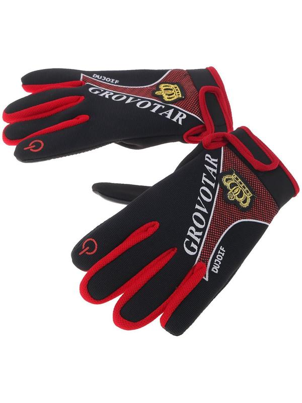 Перчатки мотоциклетные, межсезонные, одноразмерные, черно-красный