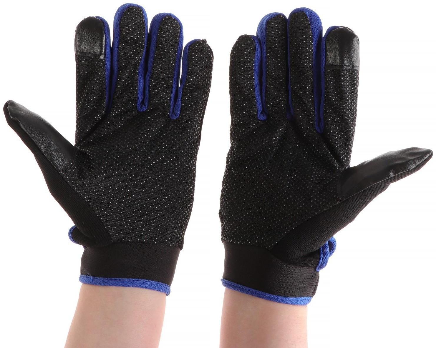 Перчатки мотоциклетные, межсезонные, одноразмерные, черно-синий