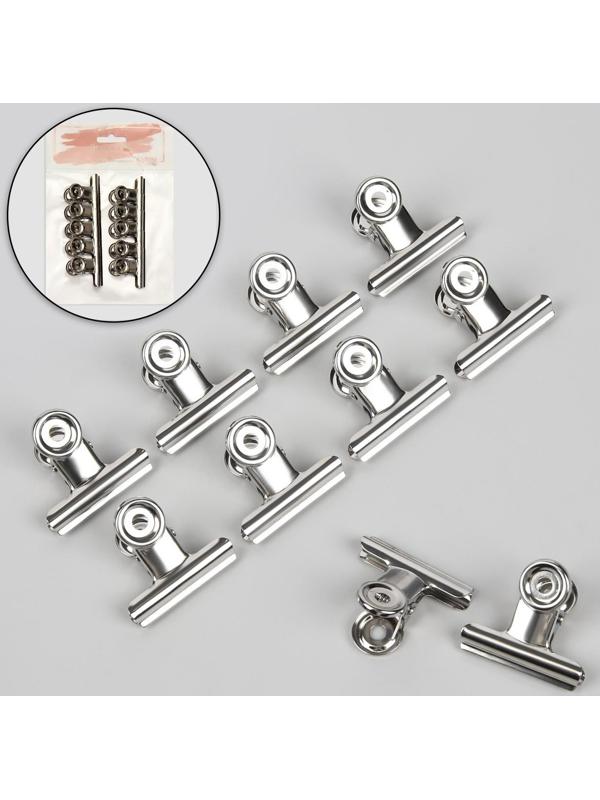 Зажимы для наращивания ногтей, 3,8 см, 10 шт, цвет серебристый