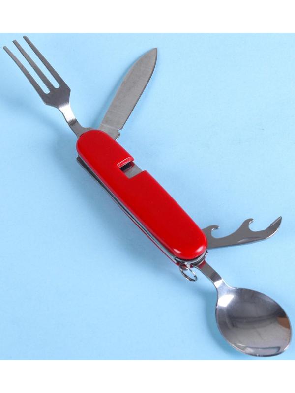 Набор для выживания 4в1 (паркорд, карта выживания, столовые приборы, компас)