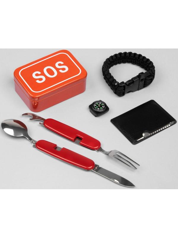 Набор для выживания 4в1 (нож швейцарский, карта выживания, паракорд, компас)