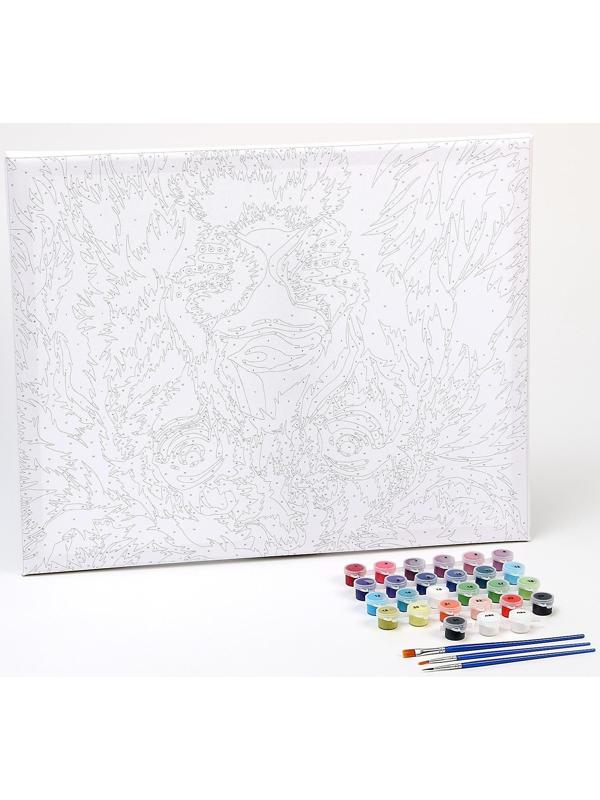 Картина по номерам на холсте с подрамником «Лев» 40х50 см