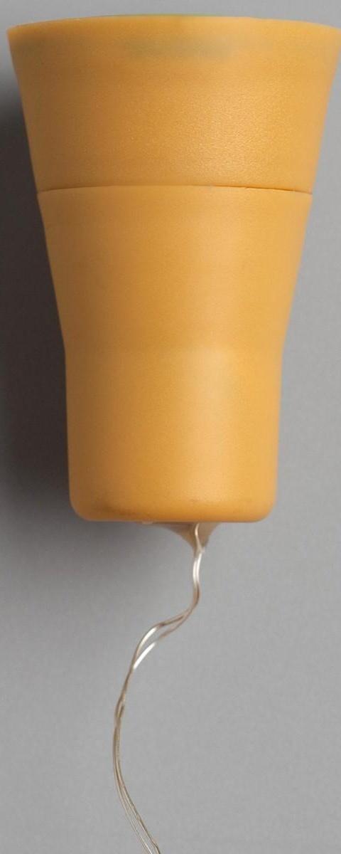 Гирлянда «Нить» 2 м роса с пробкой, IP44, серебристая нить, 20 LED, свечение тёплое белое, солнечная батарея