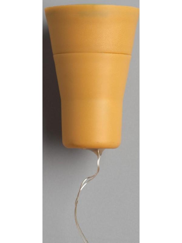 Гирлянда «Нить» 2 м роса с пробкой, IP44, серебристая нить, 20 LED, свечение тёплое белое, солнечная батарея