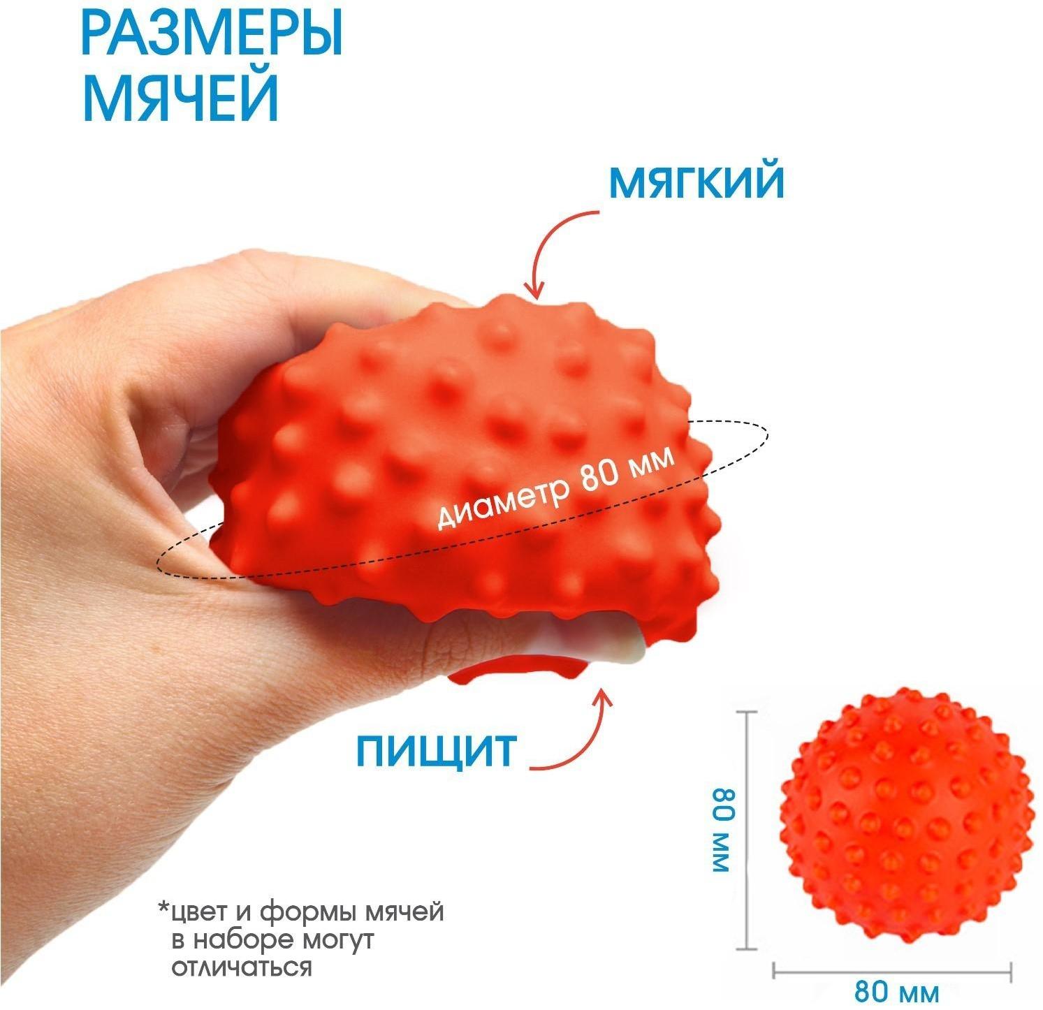 Развивающий, массажный, рельефный мячик «Мишка»