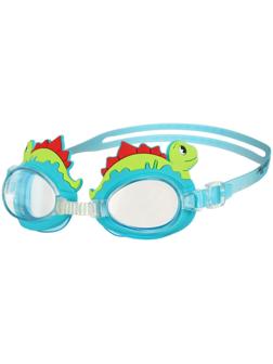 Очки для плавания детские «Динозаврик» + беруши, цвет голубой