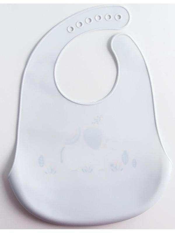 Нагрудник силиконовый, с карманом «Слон», цвет серый