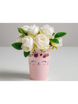Стаканчик для цветов «Котик», 350 мл